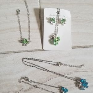 Lucky Clover Necklaces, Earrings, and bracelets!